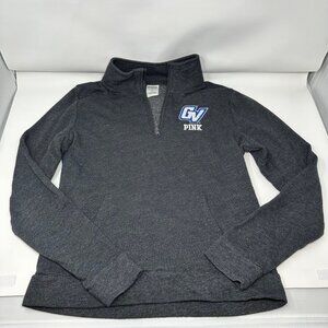 GUC Victoria Secret PINK Sweatshirt Collegiate Grand Valley GVSU Gray 1/4 Zip, M